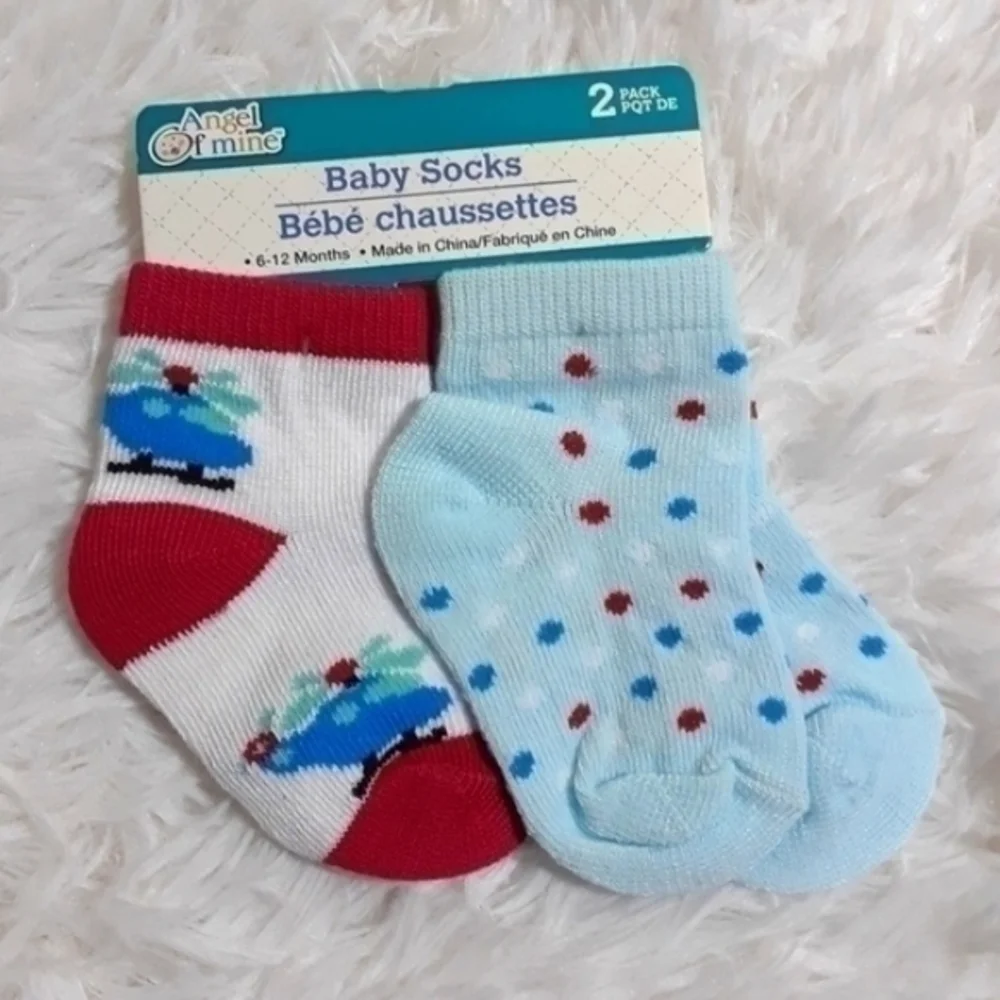 🛍Angel Of Mine Baby Socks 2 Pack-Size 6-12